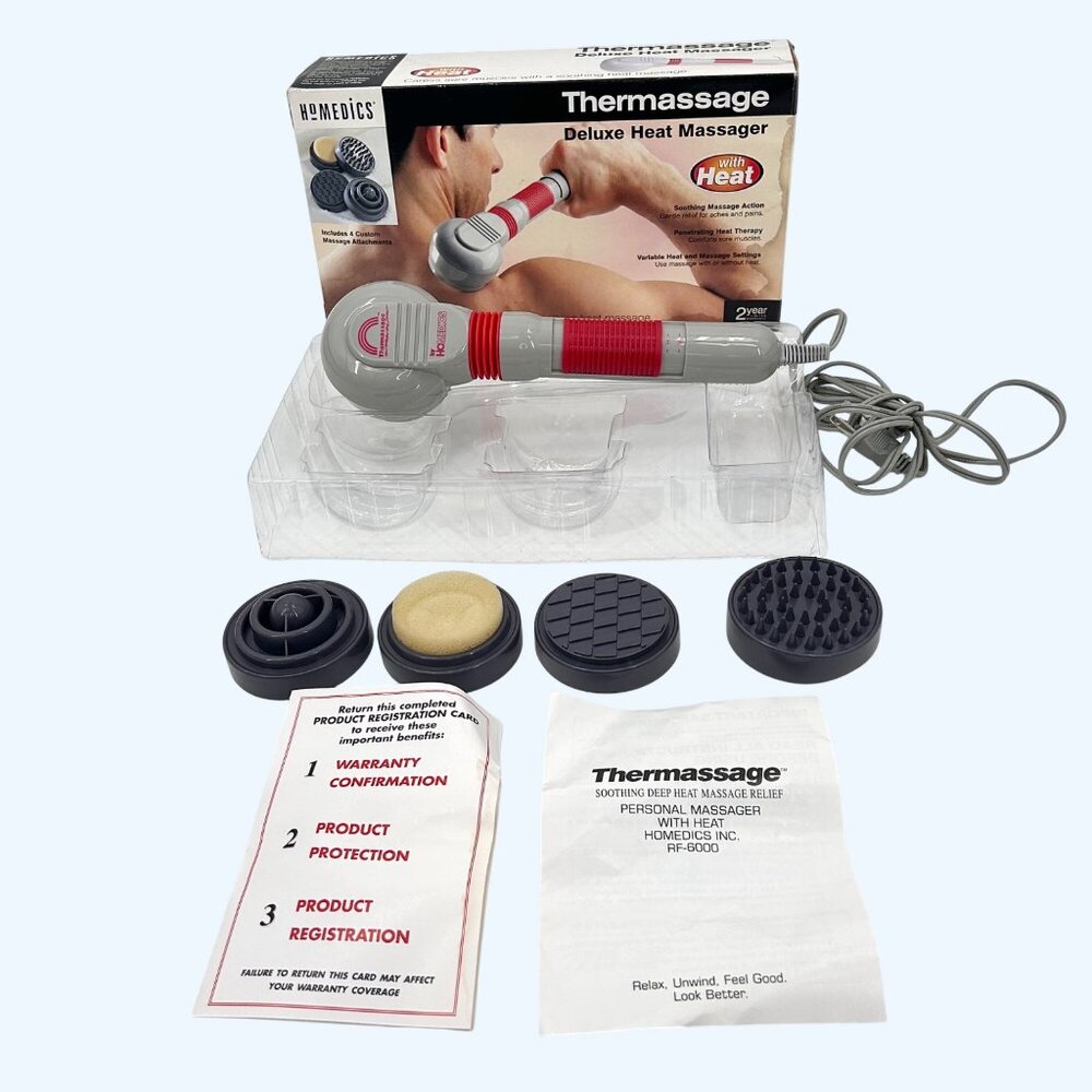 Homedics Thermassage Deluxe Heat Massager W/ 4 Attachments